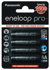 Panasonic Eneloop PRO R6 AA 2500mAh BK-3HCDE/4BE 4 x akumulatorki  (blister)