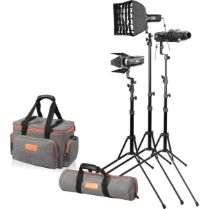 Godox SA-D zestaw S30 kit: 3x lampa s30 LED 3x statyw 1x obiektyw projekcyjny 85mm 3x wrota 2x softbox