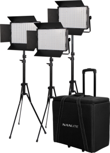Nanlite Kit 3 light kit 1200DSA w/Trolley Case & Light Stand
